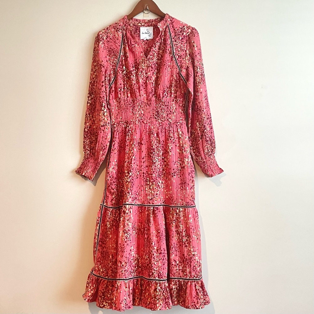 NWOT Sam Edelman Maya Splatter Paint MIDI Dress Bohemian Size M